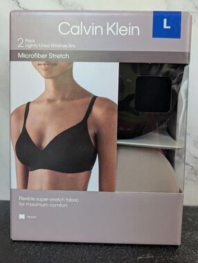 Calvin Klein 2-Pack Lightly Lined Wirefree Bras - Black & Taupe